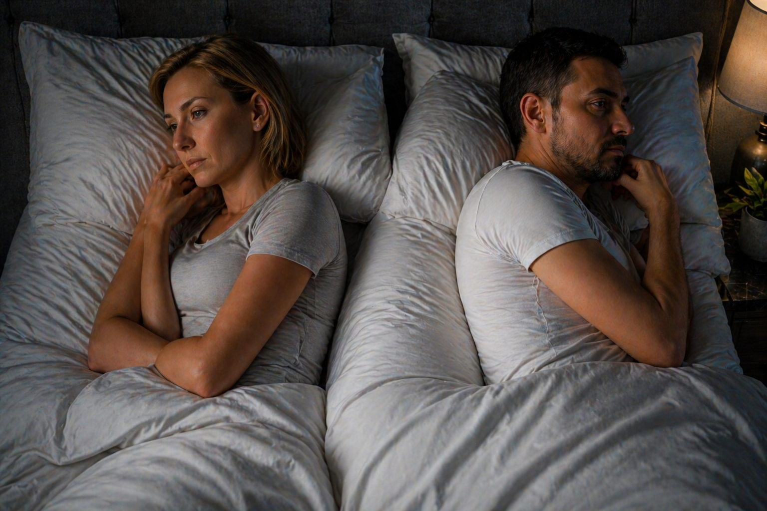 Couple affected by sleep issues